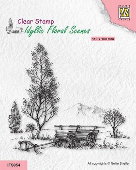 Nellie Snellen Clear Stamp Meadow with Cart IFS054