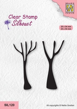 Nellie Snellen Silhouette Clear Stamp Tree Trunks SIL120