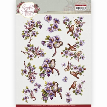 Yvonne Creations knipvel Graceful Flowers - Birds CD11767