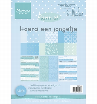 Marianne Design Pretty Papers Hoera een Jongetje PB7063