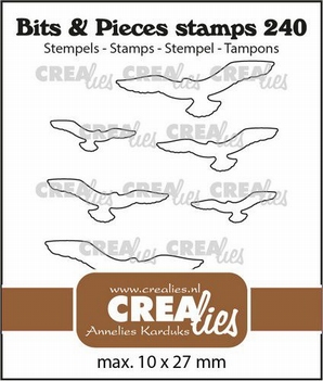 Crealies Clear Stamp Bits & Pieces Flying Birds CLBP240*