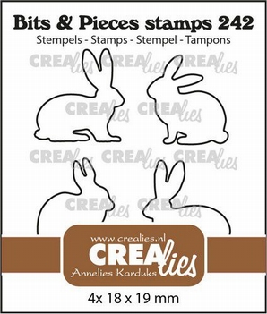 Crealies Clear Stamp Bits & Pieces Rabbits CLBP242