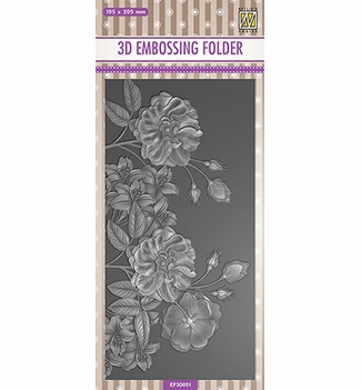 Nellie Snellen 3D Embossing Folder Wild Roses EF3D051