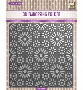 Nellie Snellen 3D Embossing Folder Flower Pattern EF3D042