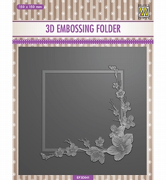 Nellie Snellen 3D Embossing Folder Frame Blossom EF3D041
