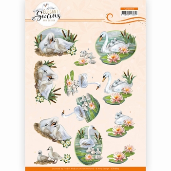 Amy Design knipvel Elegant Swans - Family CD11803
