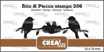 Crealies Clear Stamp Bits & Pieces Two Birds CLBP256