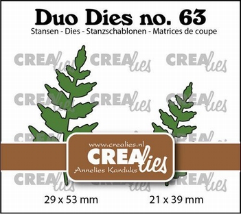 Crealies Duo Dies nr. 63 Leaves  CLDD63