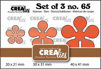 Crealies Set of Three nummer 65 Flowers CLSET65