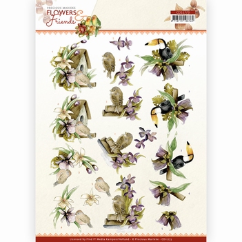 Precious Marieke knipvel Flowers & Friends - Purple CD11773