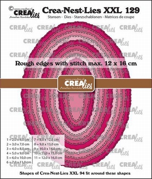 Crea-Nest-Lies set Snijmal Ovaal Rough Edges CLNestXXL129