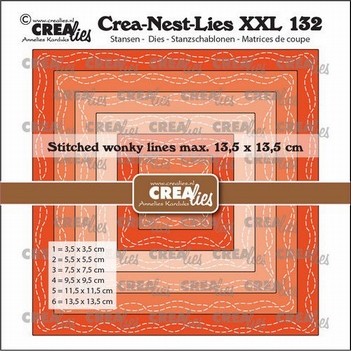 Crea-Nest-Lies set Snijmal Square Wonky Lines CLNestXXL132
