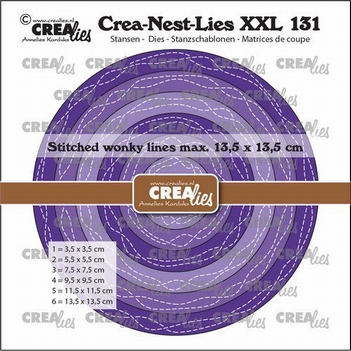 Crea-Nest-Lies set Snijmal Circle Wonky Lines CLNestXXL131