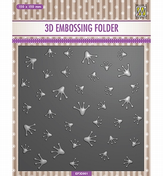 Nellie Snellen 3D Embossing Folder Frog Footprint EF3D061