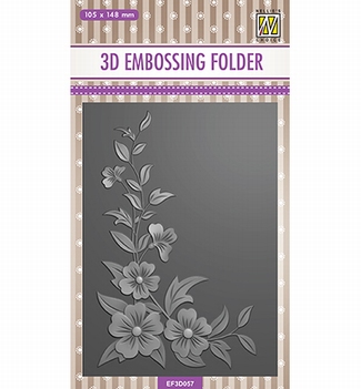 Nellie Snellen 3D Embossing Folder Flower Corner EF3D057