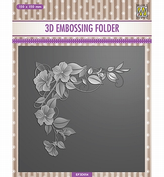Nellie Snellen 3D Embossing Folder Flower Corner EF3D054