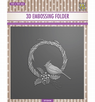 Nellie Snellen 3D Embossing Folder Square Bird EF3D058