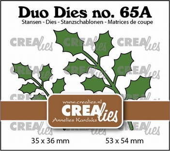 Crealies Duo Dies nr. 65A Holly Mirror CLDD65A