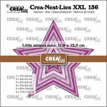 Crea-Nest-Lies set Snijmal Star Little Stripes CLNestXXL136