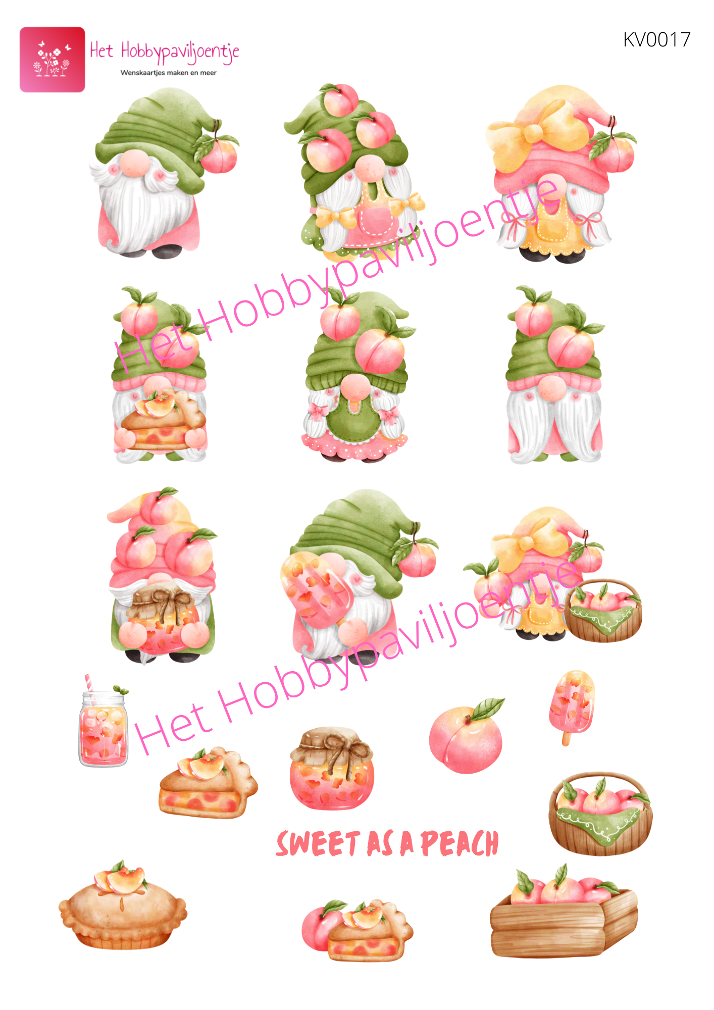 Knipvel Sweet as a Peach Gnomes KV0017