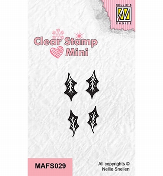 Nellie Snellen Mini Clear Stamp Holly Leaves MAFS029