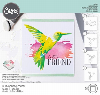 Sizzix Layered Stencil Hummingbird 665263*