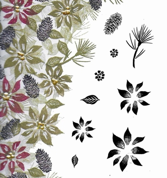 Card-io Majestix Clear Stamp Layered Poinsettia MALA-02