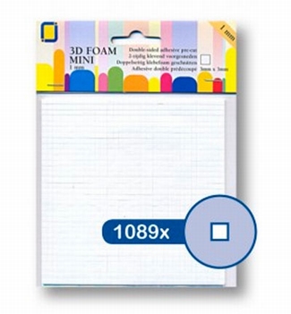 Foam blokjes MINI 3x3 mm - 1 mm dik 3.3095