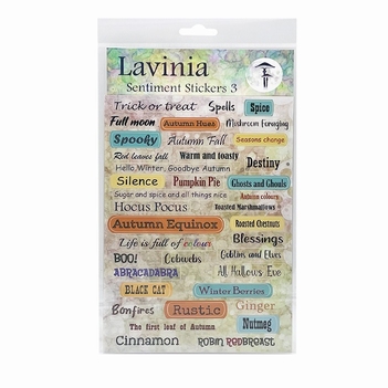 Lavinia Sentiment Stickers 03 Autumnal Word Collection LSTS003