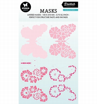Studio Light Mask Stencil Floral Butterfly SL-ES-MASK170