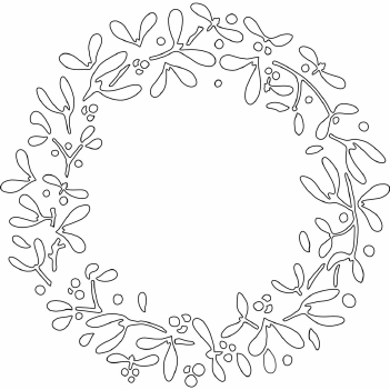 Card-Io Mask Stencil Mistletoe Wreath STMI-01