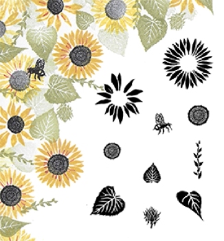 Card-io Majestix Clear Stamp Sunny Sunflowers CDMASU-04
