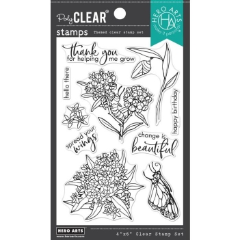 Hero Arts Clear Stamp Monarch & Milkweed CM686*