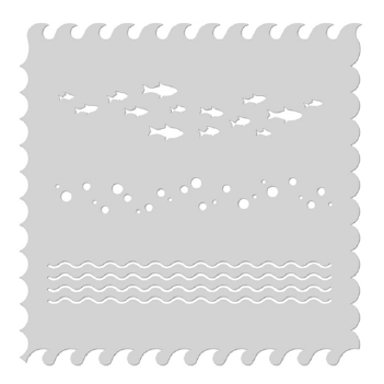 Hero Arts Mask Stencil Waves Scenic SA163*