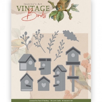 Jeanine's Art Snijmal Vintage Birds - Bird Houses JAD10172*