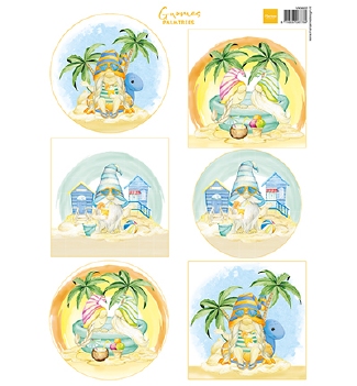 Marianne Design Knipvel Gnomes on Beach Palmtrees VK9602