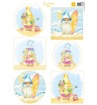 Marianne Design Knipvel Gnomes on Beach Surf VK9601