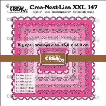 Crea-Nest-Lies set Snijmal Scalloped Square CLNestXXL147