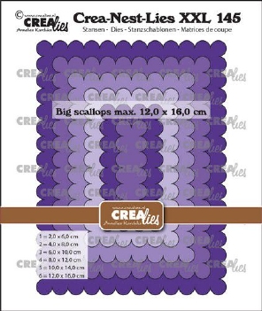 Crea-Nest-Lies set Snijmal Scalloped Rectangle CLNestXXL145