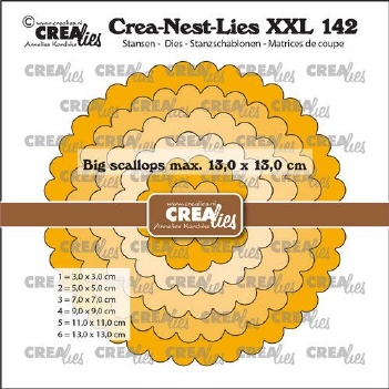 Crea-Nest-Lies set Snijmal Scalloped Circle CLNestXXL142