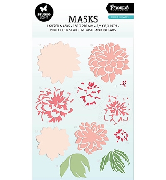 Studio Light Mask Stencil Dahlia Flowers SL-ES-MASK195