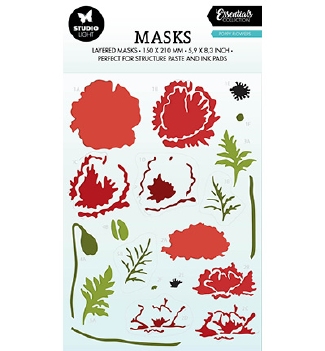 Studio Light Mask Stencil Poppy Flowers SL-ES-MASK196