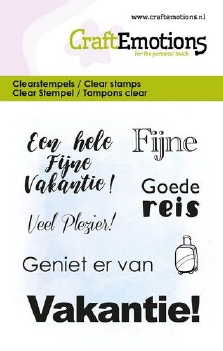 Craft Emotions Clear Stamp Tekst Vakantie NL 130501/5027*
