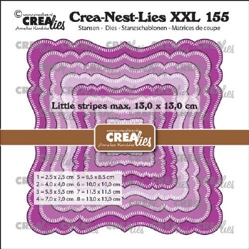Crea-Nest-Lies set Snijmal Squares with Stripes CLNestXXL155