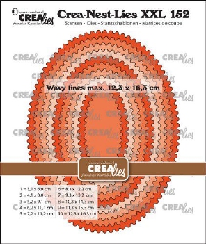 Crea-Nest-Lies set Snijmal Oval Wavy Edge CLNestXXL152