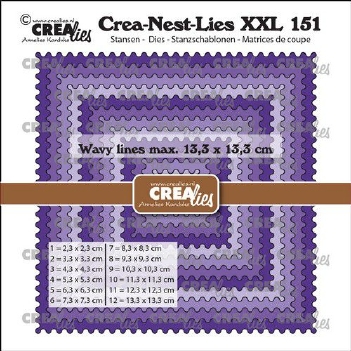 Crea-Nest-Lies set Snijmal Square Wavy Edge CLNestXXL151