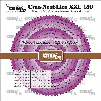 Crea-Nest-Lies set Snijmal Circle Wavy Edge CLNestXXL150