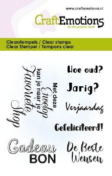 Craft Emotions Clear Stamp Cadeaubon Teksten NL  130501/5035