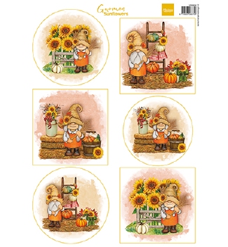 Marianne Design Knipvel Gnomes Sunflowers VK9604