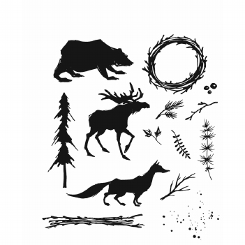Stampers Anonymous Cling Stamp Into the Woods CMS385